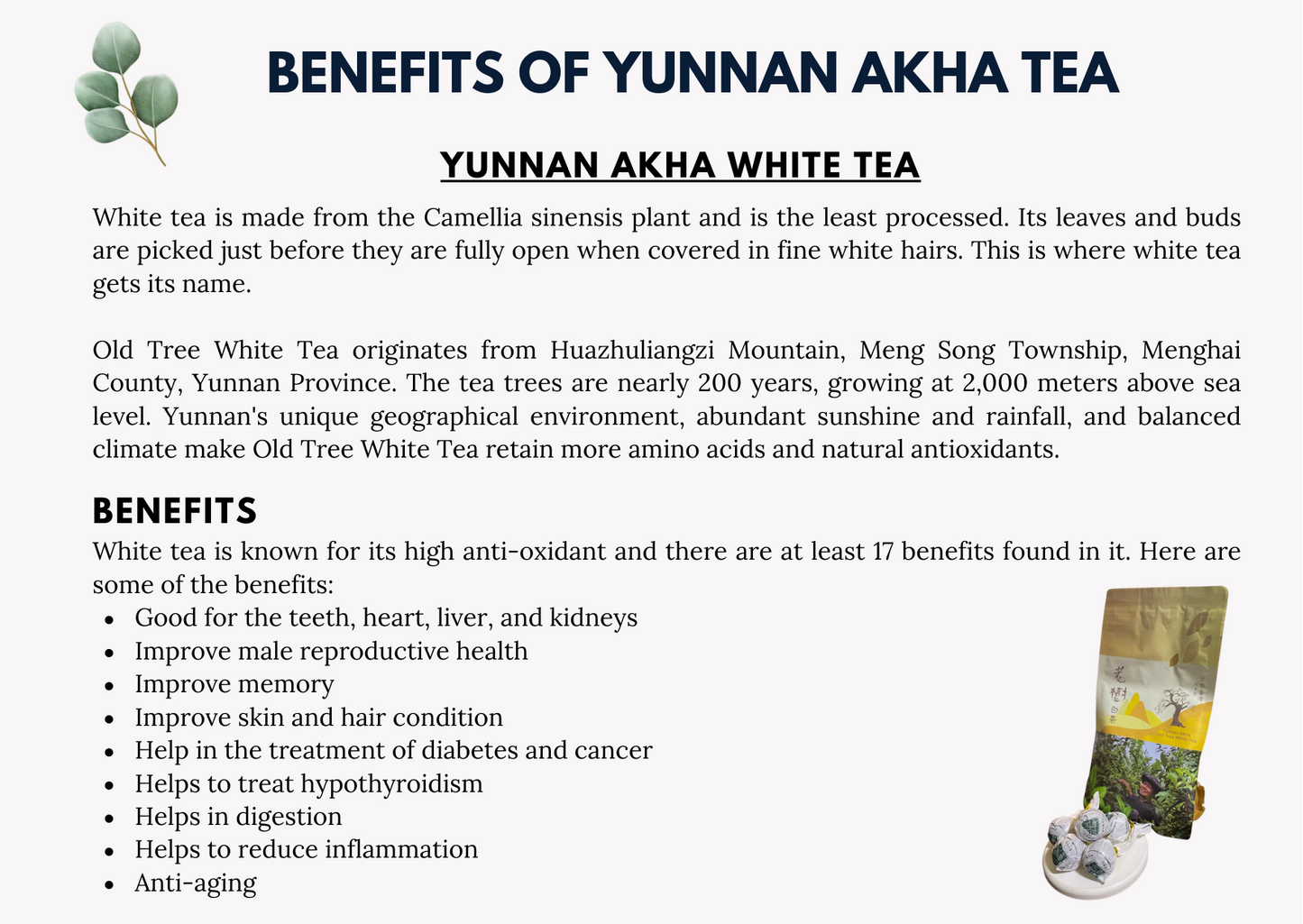 Yunnan Akha Pu'Er White Tea (Old Tree) - 150g